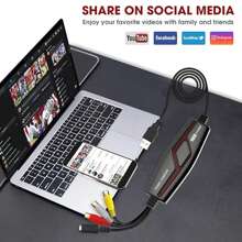 DIGITNOW! Video Capture Card Converts Hi8 VHS To Digital DVD For Windows, Video Grabber With Scart/AV Adapter - Black - View 6