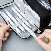 1pc Large Capacity Double Layer Pencil Case Simple Multifunctional Pencil Box,Pencil Pouch,School Bag