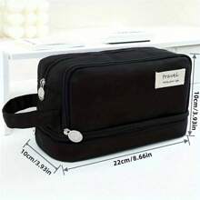 1pc Large Capacity Double Layer Pencil Case Simple Multifunctional Pencil Box,Pencil Pouch,School Bag