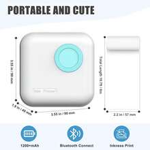 M2 Camera Shaped Multi-Function Mini Portable Thermal Bluetooth Pocket Printer, Able To Print Photos, Pictures, Labels, Texts, To-Do Lists, Etc. - Blue Camera Shape Printer - View 2