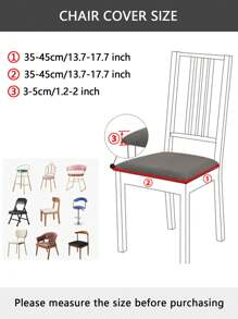 1pc Jacquard Stretchy Chair Seat Cover - Dark Grey - View 2
