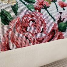 一件玫瑰織花抱枕套，美式田園沙發靠墊床頭墊客廳坐墊