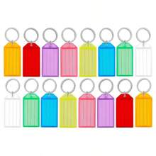 8/16/24pcs Key Tags, 2 Inch Plastic Key Chain Tags With Ruled Blank Paper Labels, Transparent Covers And Split Rings Sturdy Item Identifiers, 8 Colors Car Accessories Bag Charm School Cute Goth Y2k Christmas Gift Ideas Bag Accessories Lanyards With Id Holder Car Accessories Bag Charms
