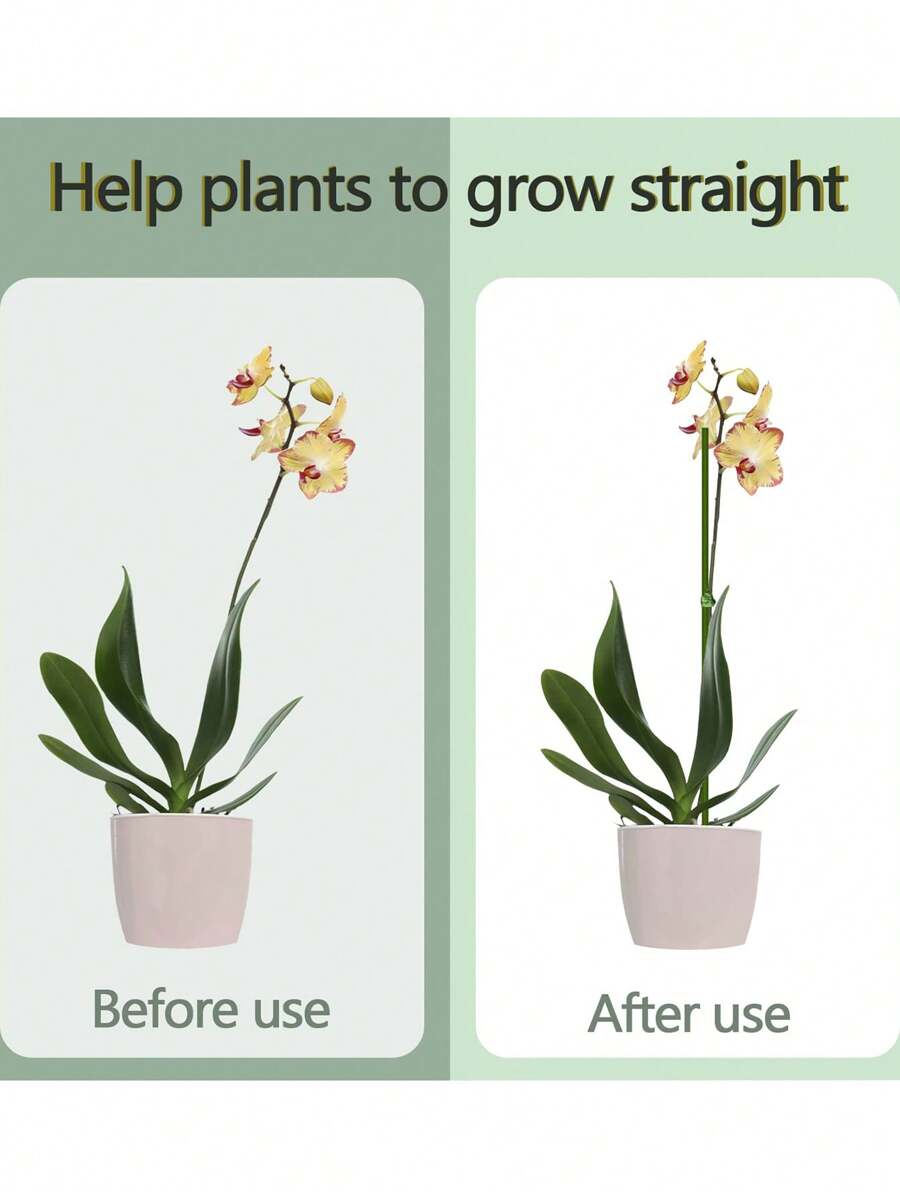 5pcs/10pcs Plant Stake, Garden Green Flexible Single Stem Plant Support