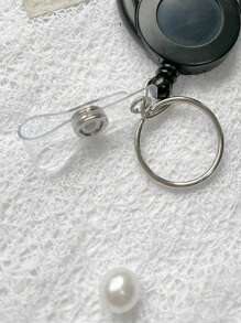 1PC ID Card Key Chain Lanyard Clip Key Ring Retractable Pull Name Tag Recoil Badge Belt Rope Holder Keyring Keychain Clip And Retractable Mechanism For ID Card Sleeves - Black - View 7