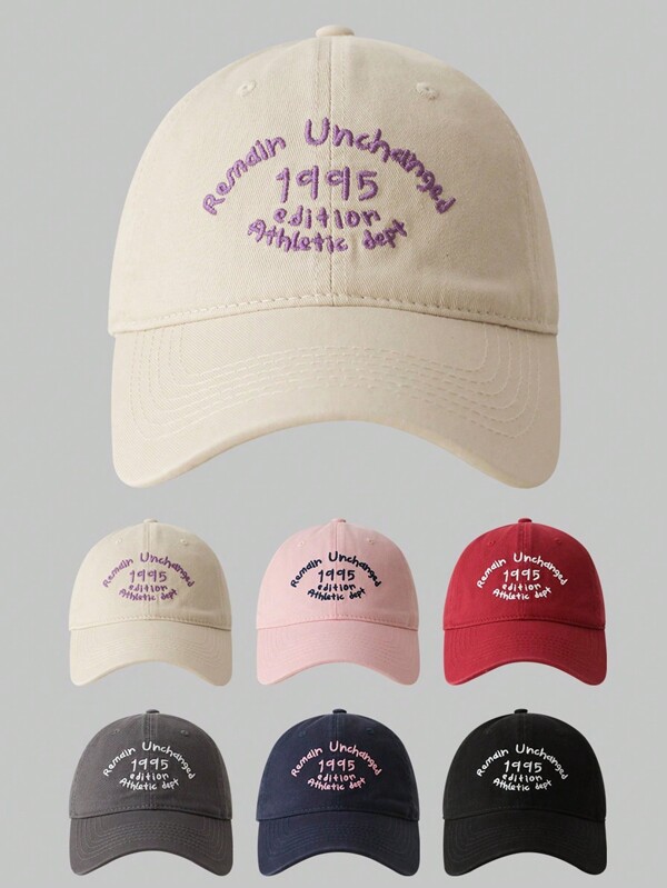 1pc Unisex Adjustable Alphabet Embroidery Baseball Cap Baseball Cap With Wide Brim For Sun Protection Outdoor Sports Hat