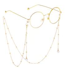 1pc Simple Beaded Metal Chain Pearl Glasses Chain For Women - Multicolor - View 3