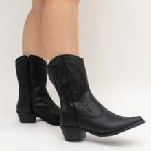Bota Boiadeira Feminina Texana Western Bico Fino Cano Médio 02.01