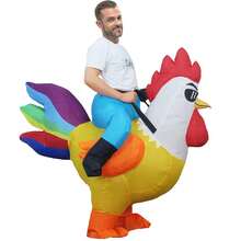 Disfraz inflable de paseo en gallo para adulto, disfraz de pollo inflado para fiesta de cosplay - Multicolor - Ver 6