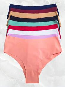 Kit 8 Calcinhas Cintura Alta Sem Costura Não Marca - Cos Mamut