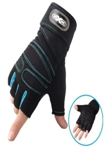 Guantes Gym Tacticos A Pesas Crossfit Hombre y Mujer - Azul - Ver 5