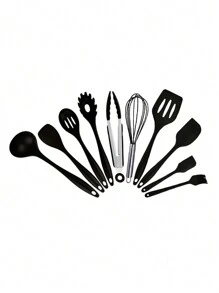 Set de utensilios de cocina de silicona de 10 piezas, accesorios para utensilios de cocina antiadherentes - multicolor - Ver 3