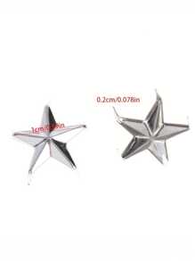 100pcs Silver Star Rivets For Sewing And DIY Leather Crafts In Rock Punk Style Clothing