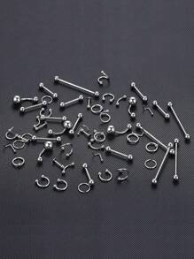 100 Stücke Piercing Schmuck Set 14G16G 20G, Edelstahl Nasen/Lippen/Zungen/Ohren/Knorpel/Labret/Bauchnabel Barbell Schmuck Set für Körper Piercing