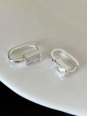 1對兒童優雅立方氧化鋯石耳環，適用於女孩日常裝飾、派對首飾、生日禮物