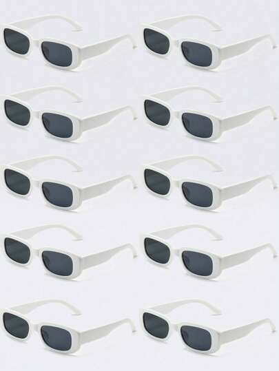 10 أزواج من نظارات مربعة للزينة، نظارات موضة مناسبة للارتداء اليومي والسفر والأنشطة الترفيهية، إكسسوارات للشاطئ، إكسسوارات نسائية، أساسيات نظارات شمسية لملابس النساء في الخريف والشتاء، هدايا للعطلات الصيفية والسفر والخارج