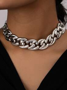 1 件时尚空心链项链，适合女士日常、派对、节日、送给女朋友的礼物 - 一條鏤空鏈條女士項鍊 - 查看 10