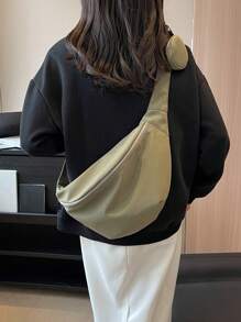 極簡時尚女士胸包，大容量斜揹包帶小包