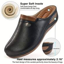 Women's Massage Bead Mule Shoes, Fashion Comfortable Platform Slip-On Closed Toe Sandals For All Seasons