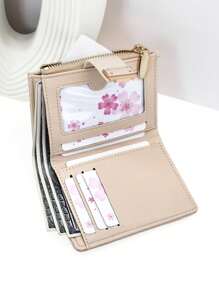 可爱甜美柔软学院风Preppy Style手包开学季拉链学生商务休闲女士钱包钱夹小钱包 - 米色 - 查看 8