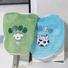 Cat And Dog Clothes Spring And Summer Grid Vest Thin Cute Cartoon Printed Vest For Teddy, Golden Retriever, Corgi And Medium To Large Dogs - Green - View 5