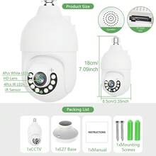 Camera giám sát bóng đèn WiFi băng tần kép 5G Chống nước đủ màu Tầm nhìn ban đêm Bảo mật không dây Camera PTZ E27 Đèn giao diện CCTV PTZ Điều khiển ứng dụng Pan/Tilt 5MP HD Phát hiện chuyển động Tự động theo dõi Giám sát an ninh - Camera WiFi băng tần kép - Xem 2