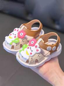 Children Cartoon Sandals, Toddler Boys And Girls Slip-Resistant Soft Indoor Shoes, Summer - White - View 3