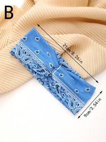 Boho 1pc Elastic Knotted Cross Headband, Yoga Sports Hairband With Paisley Design, Exercise Running Sweatband For Women, Wide Anti-Slip Head Wrap,Gym Turban Headband Fall Winter Hair Band Hair Accessories For Women For Vacation Outfits Woman Elegant Scarf Women Bandanas Soft Headwrap - Multicolor - View 13