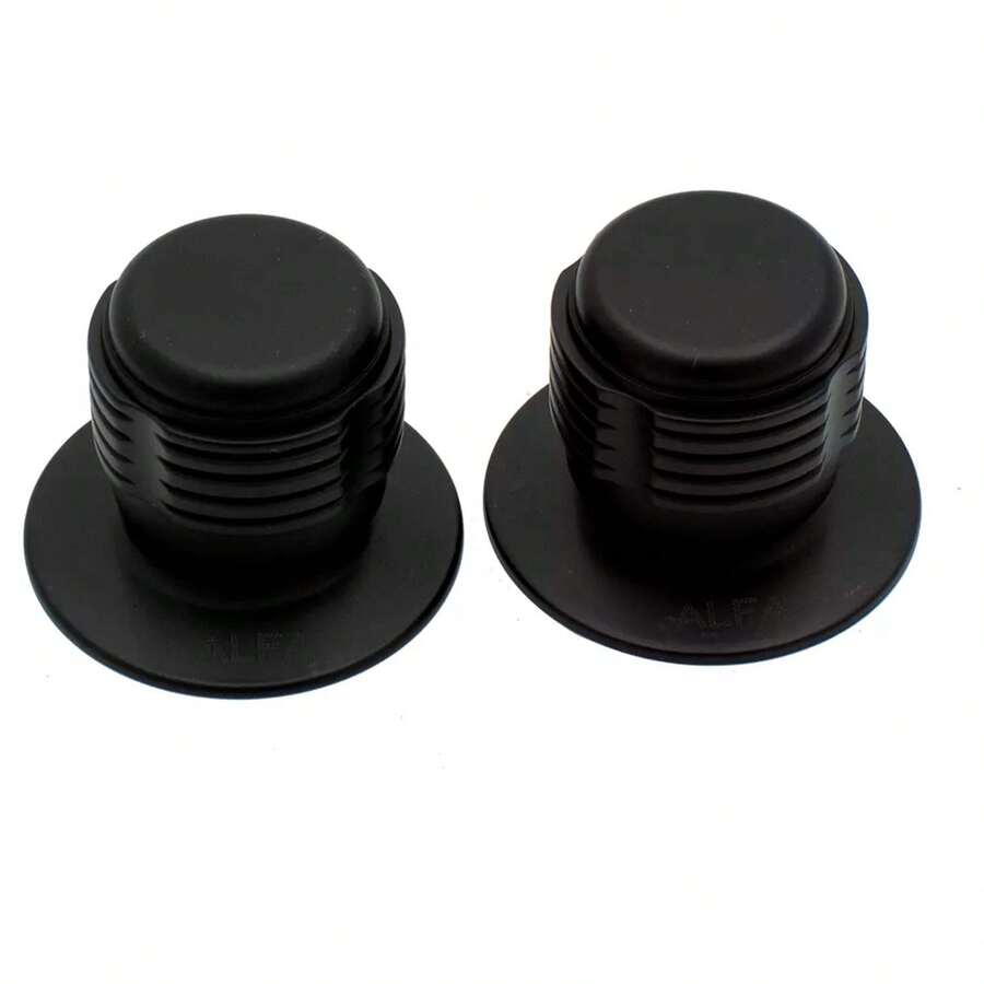 Manerales Para Regadera Redondos Negro Mate Estandar 2 Pz - Negro - Ver 1