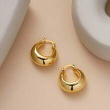 European And American Fashion Women's Golden Earrings - Gold - View 4