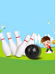 1入組套孩子們保齡球運動益智玩具球遊戲適用於親子裝互動 - 白色 - 查看 5