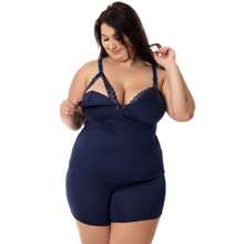 Plus Size Pajama Sets - 藏蓝色 - 查看 1