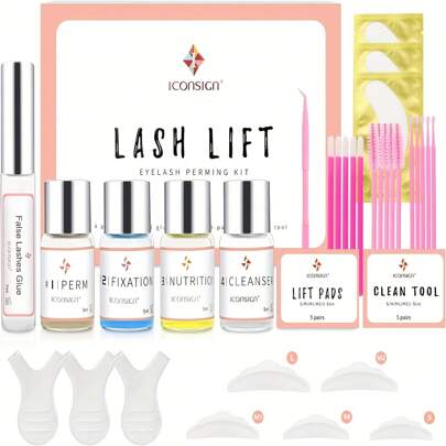 Kit per il sollevamento delle ciglie - Kit per la permanente delle ciglie, set per la permanente e l'arricciatura delle ciglie a lunga durata, adatto per il salone, regalo di compleanno perfetto per madri, ragazze e donne, colla per ciglie, colla per occhi