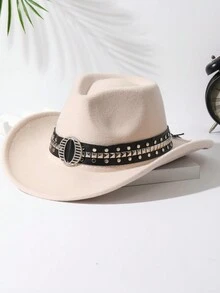 1頂女性腰帶裝飾波西米亞牛仔帽雅樂班馬克杯紫羅蘭針織夏日沙灘帽牛仔帽卓德帽戶外風 - 多色3 - 查看 29