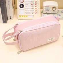 1pc Large Capacity Double Layer Pencil Case Simple Multifunctional Pencil Box,Pencil Pouch,School Bag