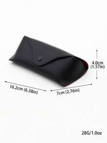 男女通用 PU 皮革太阳镜盒，内衬为您的眼镜提供最佳保护 - 黑色 - 查看 8