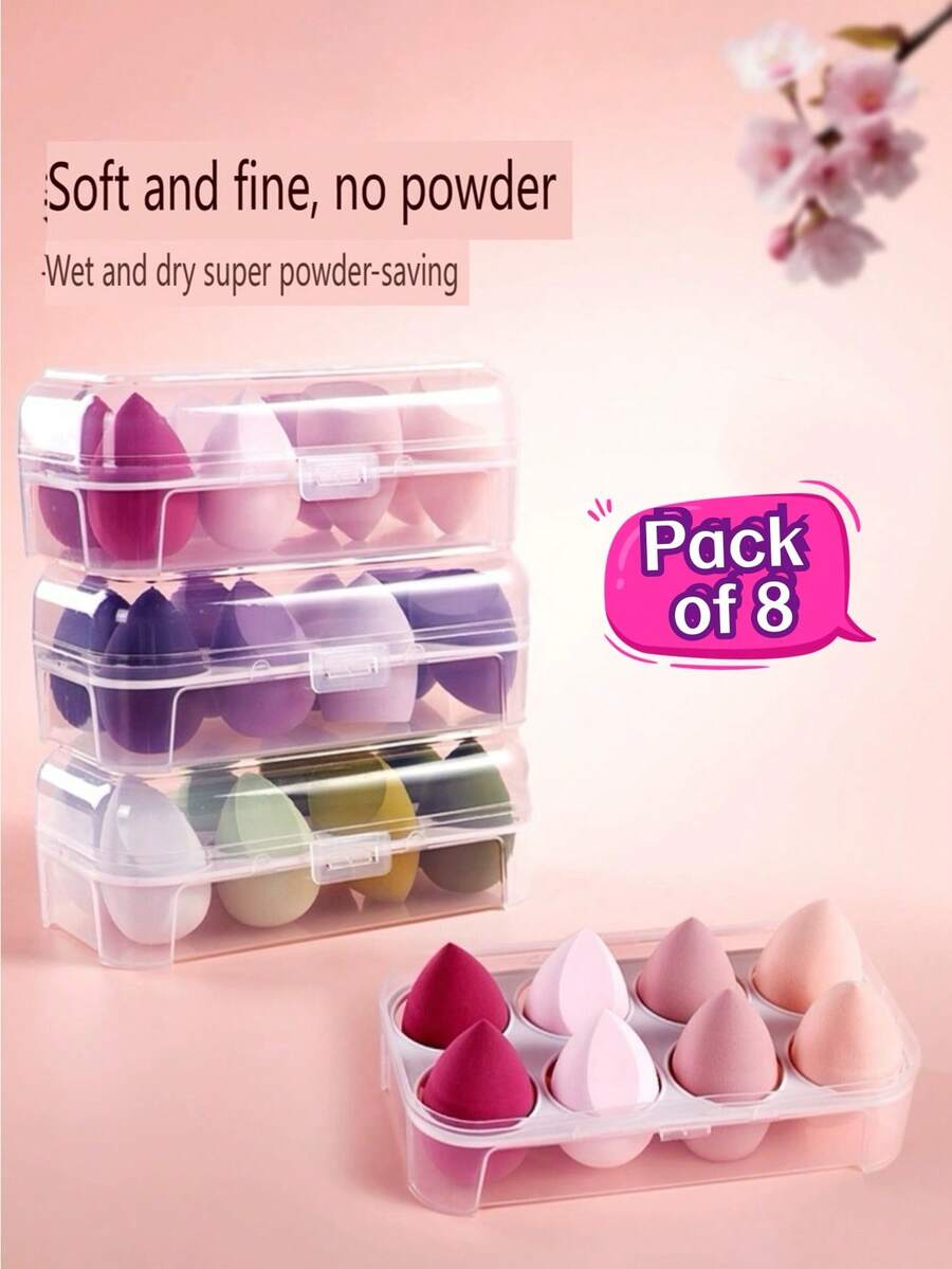 8pcs Makeup Sponges, Air Cushion Powder Puff, DualUse Wet Or Dry