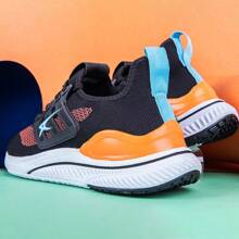 Tênis Masculino Esportivo Dia a Dia Academia Corrida Caminhada Trabalho e lazer - Preto Laranja - Visão 7