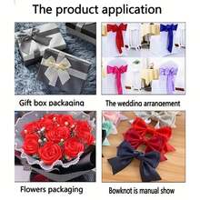 1卷，25碼絲帶玫瑰花束，適用於婚禮、生日和節日-手工髮飾，家庭裝飾和禮品包裝用品