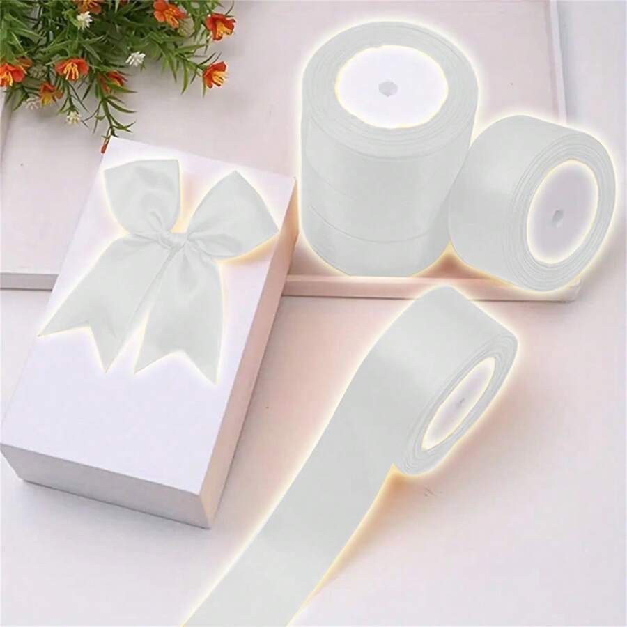 1卷，25碼絲帶玫瑰花束，適用於婚禮、生日和節日-手工髮飾，家庭裝飾和禮品包裝用品