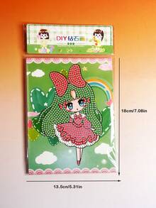 1入組卡通可愛小女孩diy鑽石畫,提高學生創造力手工鑽石畫,發展兒童專注力 - 彩色 - 查看 8