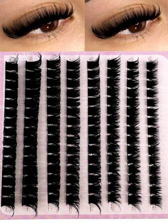 NEW 120 Clusters 3D Fluffy 180D Mix Soft Ribbon Segmented False Bundles Eyelashes DIY Individual Clusters Lash Extensions Faux Mink Lashes 10-18mm Lash Clusters,Eye Lash Clusters,Individual Eyelashes,Lashes,Fake Lashes