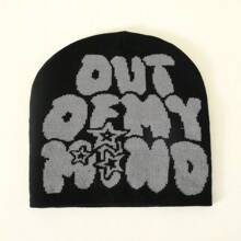 Letter Pattern Personality Street Hip-Hop Skull Cap, Unisex Jacquard Knit Hat, Suitable For Daily Leisure, Outdoor Sports, And Festive Gifts Beanie Fall Outfit