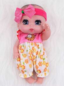 DOLL MEET One Piece 3+ Children Crying Reborn Baby Doll Smile Pink Hearts Eyes Cute 6 Inches Polly Pocket Swivel Mini Vinyl Doll 15.5Cm Gift Toys For Child