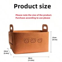 AD 1pc Beige Car Trunk Organizer For Women, Foldable Multifunctional Storage Box, Car Storage Container