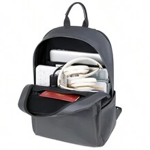 Balo Thời Trang Chất Liệu PU Nhẹ Cho Nữ, Thích Hợp Đi Du Lịch Và Du Lịch, Có Thể Đựng Laptop 15 Inch, Cũng Thích Hợp Cho Nam Đi Làm Và Mua Sắm. - màu đen - Xem 12