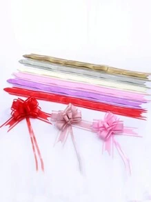 Pack Of 10 Bow Ribbon Decorations For Festivals, Celebrations, Gifts, Wedding Cars, Mirrors, Snow Yarn, Back To School Valentine Day - Red - View 6