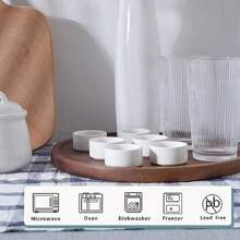 GDCZ Pack Of 6 Pure White Mini 1oz Ceramic Dish, Round Sauce Dish, Mini Bowl, Suitable For Party Serving Tomato Sauce, Chili Sauce, Black Pepper Sauce And Other Condiments, Dishwasher & Oven Friendly,Kitchen,Christmas Gift - White - View 12