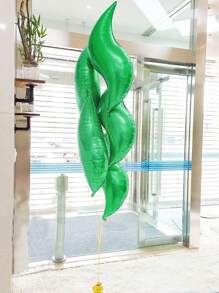 5入組波浪形鋁膜氣球，火焰和火尾形狀氣球，適用於婚禮生日派對裝飾 - 綠色 - 查看 1