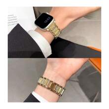 1 件女士金色全水钻金属表带，兼容 38/40/41/44/45/49/42/46 毫米系列 11/SE3/Ultra3/Ultra/SE/SE2/10/9/8/7/6/5/4/3/2/1 - 金色 - 查看 5